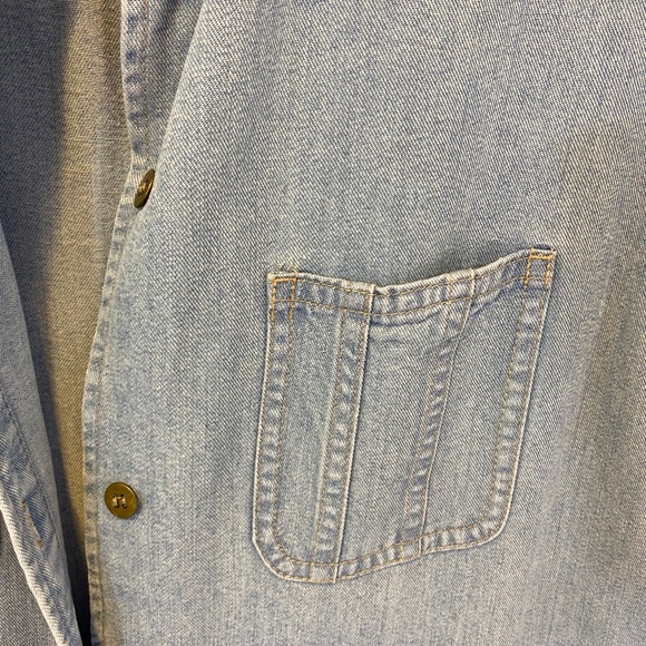 SOLD!!! Y2K Short Sleeve Denim Shirt Dress w/Slits - Picture 4 of 6